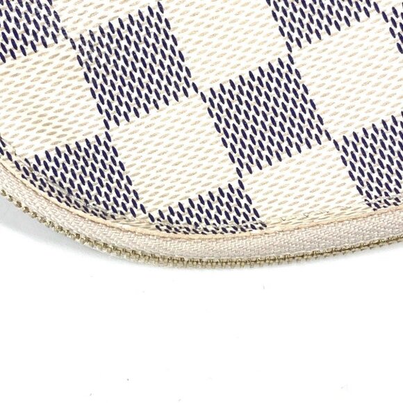 LOUIS VUITTON N60024 Damier Azur Pochette-Cosmetics Pouch Canvas White - Picture 10 of 15
